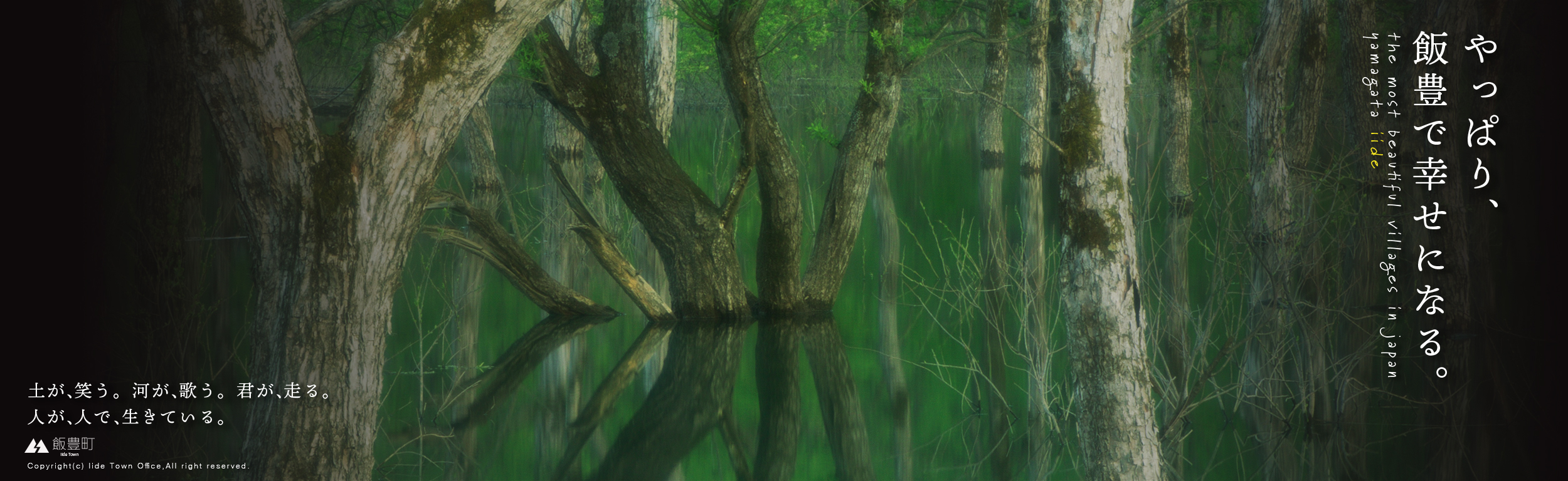 飯豊町白川湖の水没林スライドバナー画像